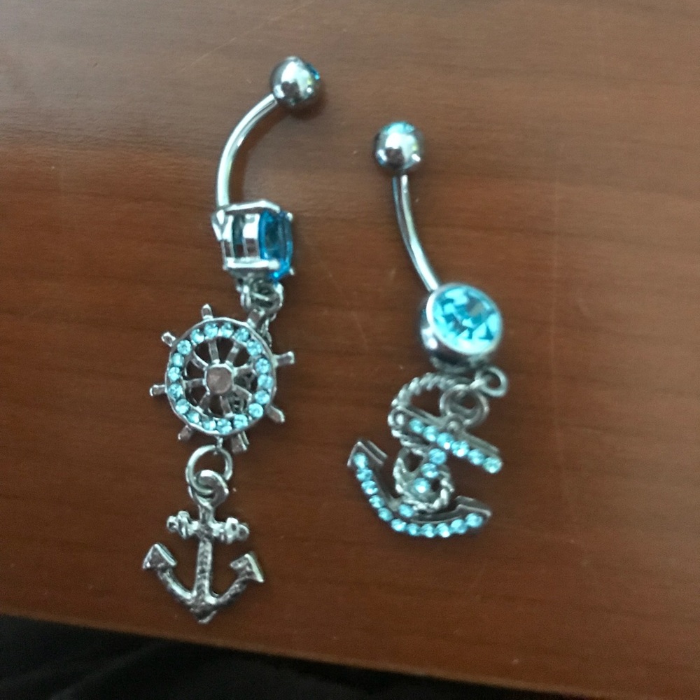 BUNDLE! 2 Anchor belly button ring